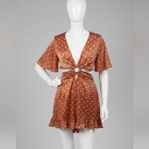 Polka Dot Sexy Orange Romper Shorts SZ 12 …